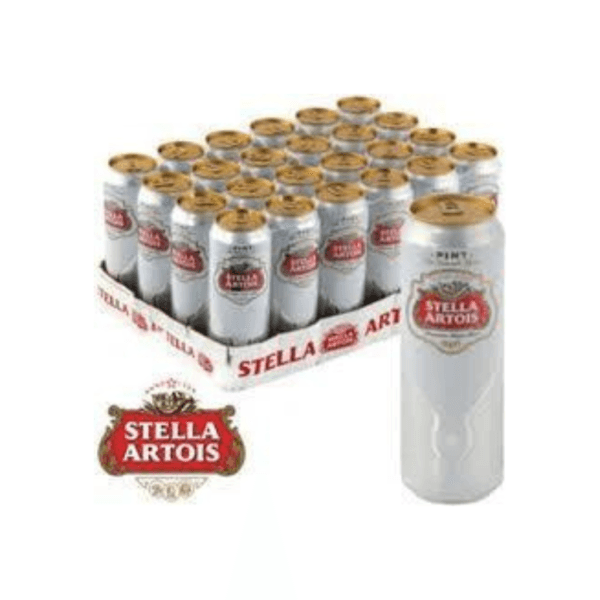 Stella Artois Lager Beer EU PINT Cans 5% 24x568ml