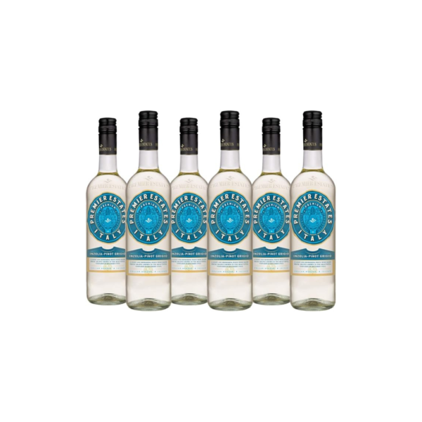 Premier Estates Inzolia Pinot Grigio Italian White Wine (6 x 75cl Bottles)